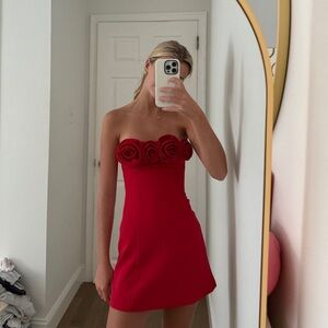 Peppermayo Exclusive - Patsie Strapless Mini Dress - Red size 0